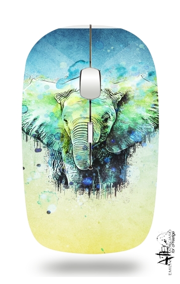  watercolor elephant voor Draadloze optische muis met USB-ontvanger