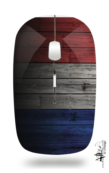  Wooden French Flag voor Draadloze optische muis met USB-ontvanger
