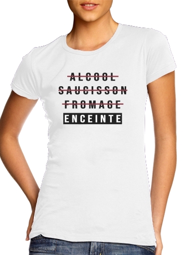  Alcool Saucisson Fromage Enceinte voor Vrouwen T-shirt