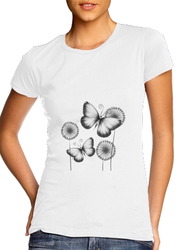  Butterflies Dandelion voor Vrouwen T-shirt