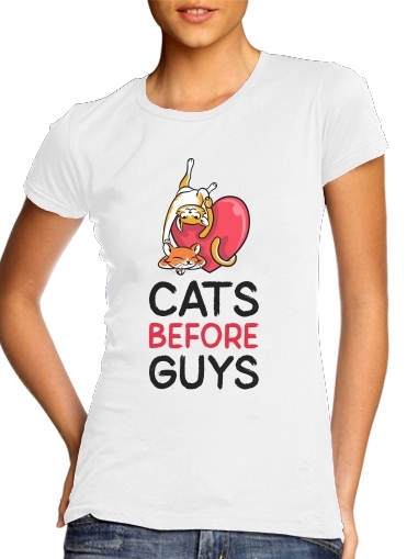  Cats before guy voor Vrouwen T-shirt