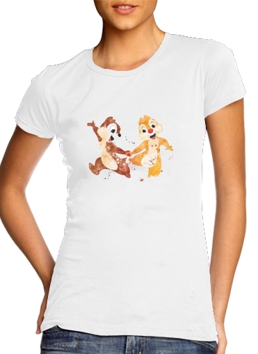  Chip And Dale Watercolor voor Vrouwen T-shirt