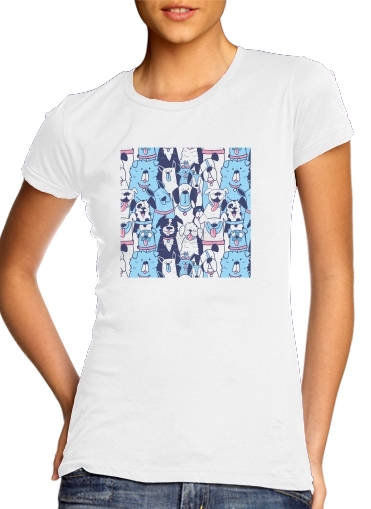  Dogs seamless pattern voor Vrouwen T-shirt