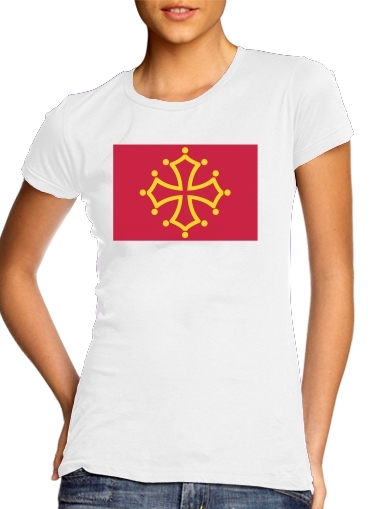  Drapeau de Midi-Pyrenees voor Vrouwen T-shirt