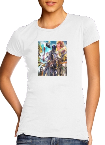  Fortnite Characters with Guns voor Vrouwen T-shirt