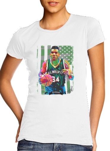  Giannis Antetokounmpo grec Freak Bucks basket-ball voor Vrouwen T-shirt