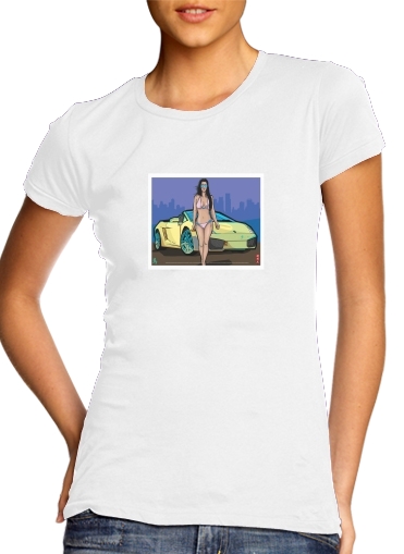  GTA collection: Bikini Girl Florida Beach voor Vrouwen T-shirt