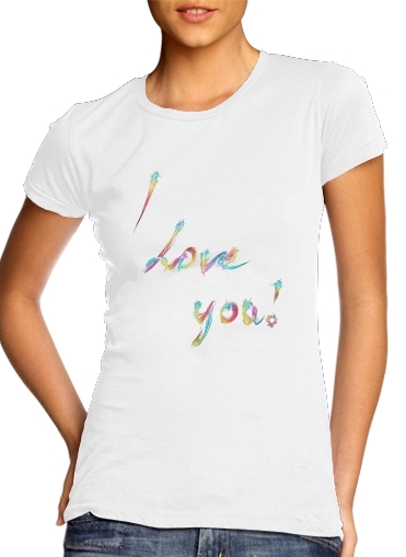  I love you - Rainbow Text voor Vrouwen T-shirt