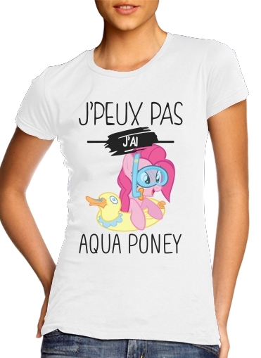  Je peux pas jai aqua poney girly voor Vrouwen T-shirt