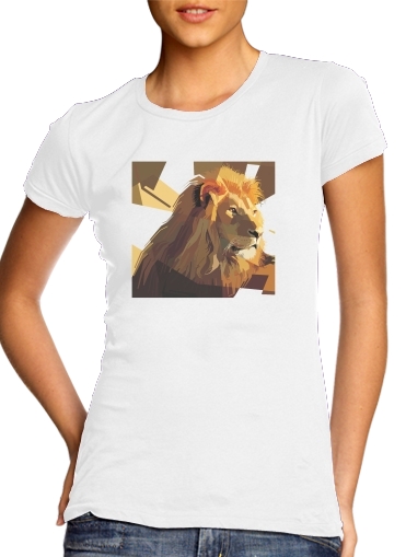  Lion Geometric Brown voor Vrouwen T-shirt