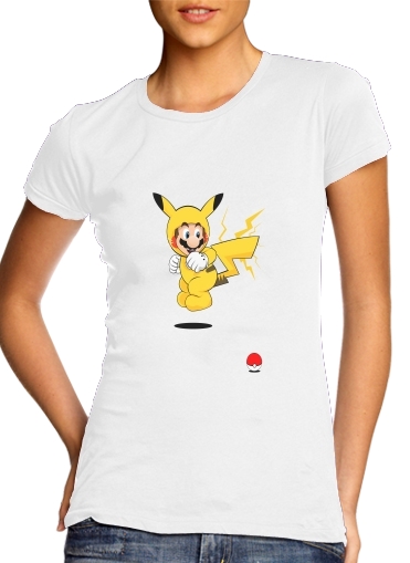  Mario mashup Pikachu Impact-hoo! voor Vrouwen T-shirt