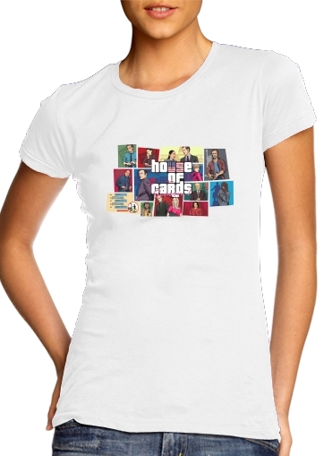  Mashup GTA and House of Cards voor Vrouwen T-shirt