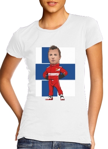  MiniRacers: Kimi Raikkonen - Ferrari Team F1 voor Vrouwen T-shirt