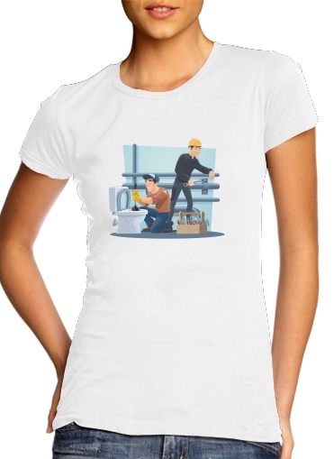  Plumbers with work tools voor Vrouwen T-shirt