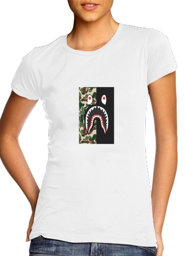  Shark Bape Camo Military Bicolor voor Vrouwen T-shirt