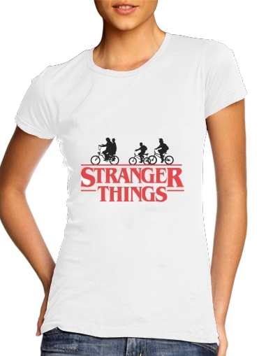  Stranger Things by bike voor Vrouwen T-shirt