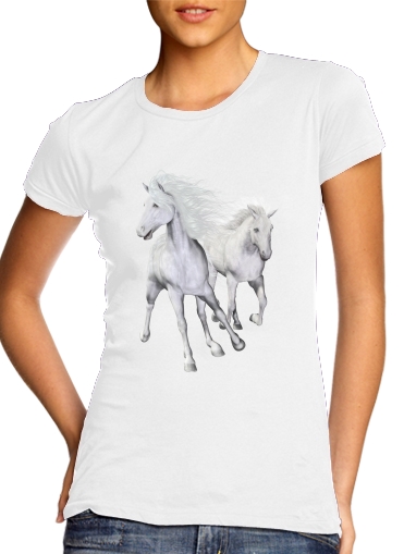  White Horses on the beach voor Vrouwen T-shirt