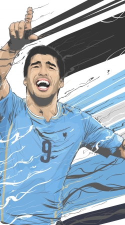 hoesje Football Stars: Luis Suarez - Uruguay