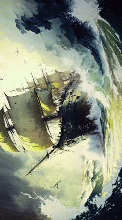 hoesje Ocean Ship Painting
