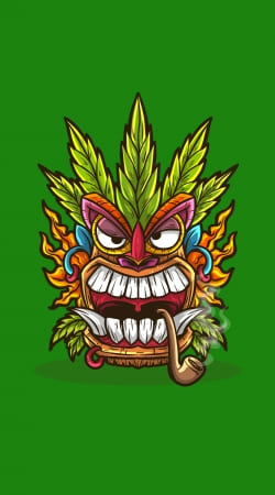 hoesje Tiki mask cannabis weed smoking