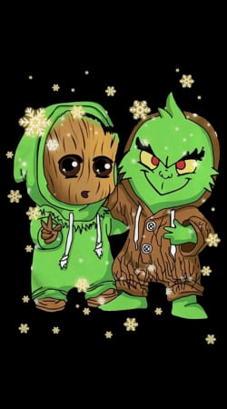 hoesje Baby Groot and Grinch Christmas