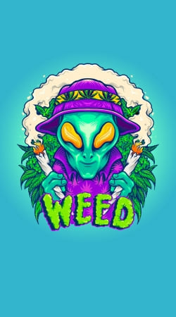 hoesje Alien smoking cannabis cbd