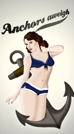 hoesje Anchors Aweigh - Classic Pin Up