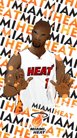hoesje Basketball Stars: Chris Bosh - Miami Heat