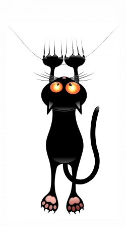 hoesje Black Cat Cartoon Hang