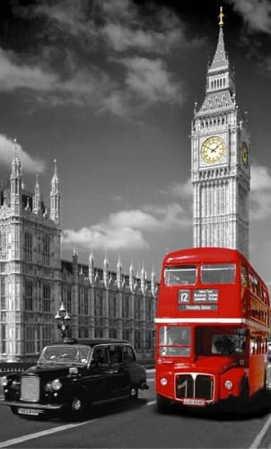 hoesje Red bus of London with Big Ben