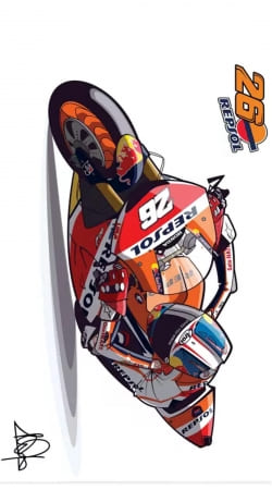 hoesje Dani Pedrosa Moto GP Cartoon Art