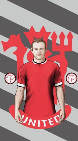 hoesje Football Stars: Red Devil Rooney ManU