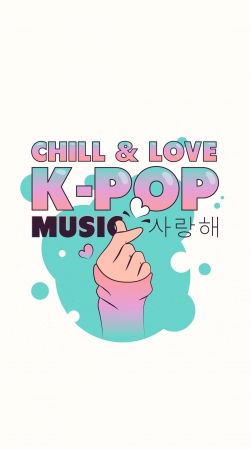 hoesje Hand Drawn Finger Heart Chill Love Music Kpop