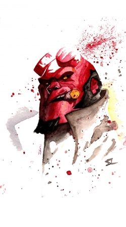 hoesje Hellboy Watercolor Art