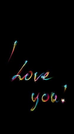 hoesje I love you - Rainbow Text