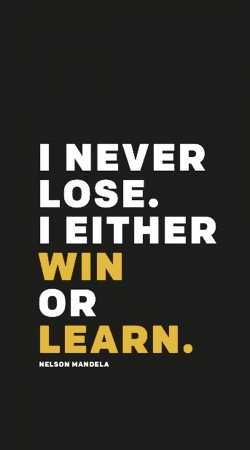 hoesje i never lose either i win or i learn Nelson Mandela