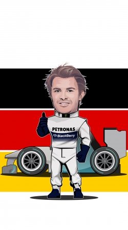hoesje MiniRacers: Nico Rosberg - Mercedes Formula One Team