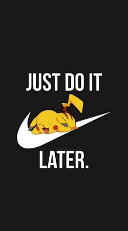 hoesje Nike Parody Just Do it Later X Pikachu