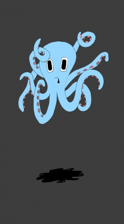 hoesje octopus Blue cartoon