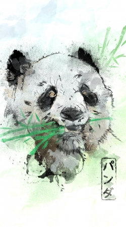 hoesje Panda Watercolor
