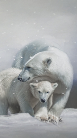 hoesje Polar bear family