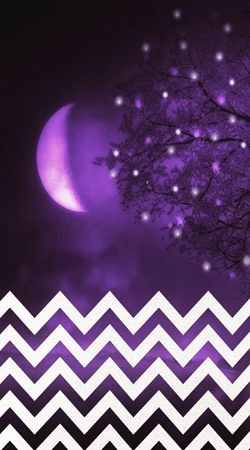 hoesje Purple moon chevron