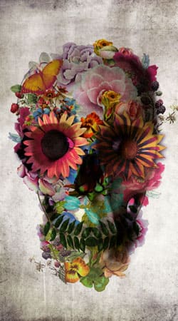 hoesje Skull Flowers Gardening