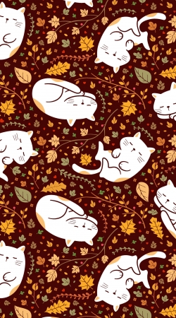 hoesje Sleeping cats seamless pattern