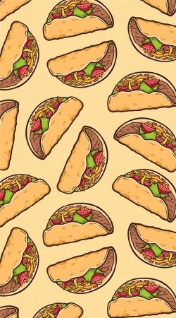 hoesje Taco seamless pattern mexican food