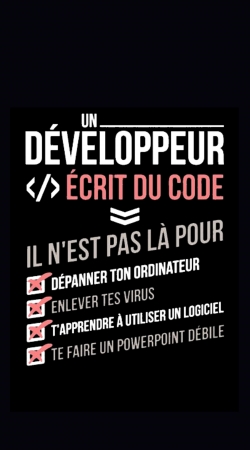 hoesje Un developpeur ecrit du code Stop
