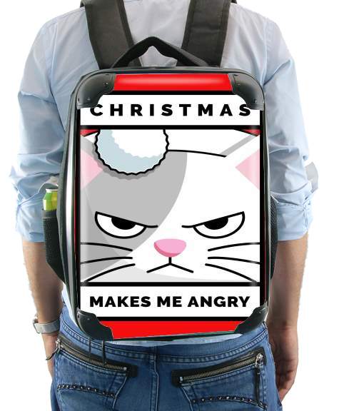  Christmas makes me Angry cat voor Rugzak