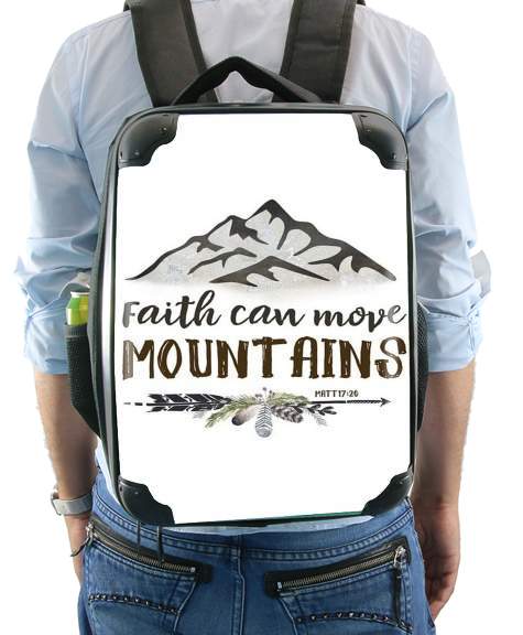  Faith can move montains Matt 17v20 Bible Blessed Art voor Rugzak