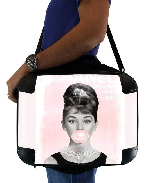 Audrey Hepburn bubblegum voor Laptoptas