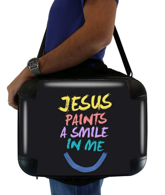  Jesus paints a smile in me Bible voor Laptoptas